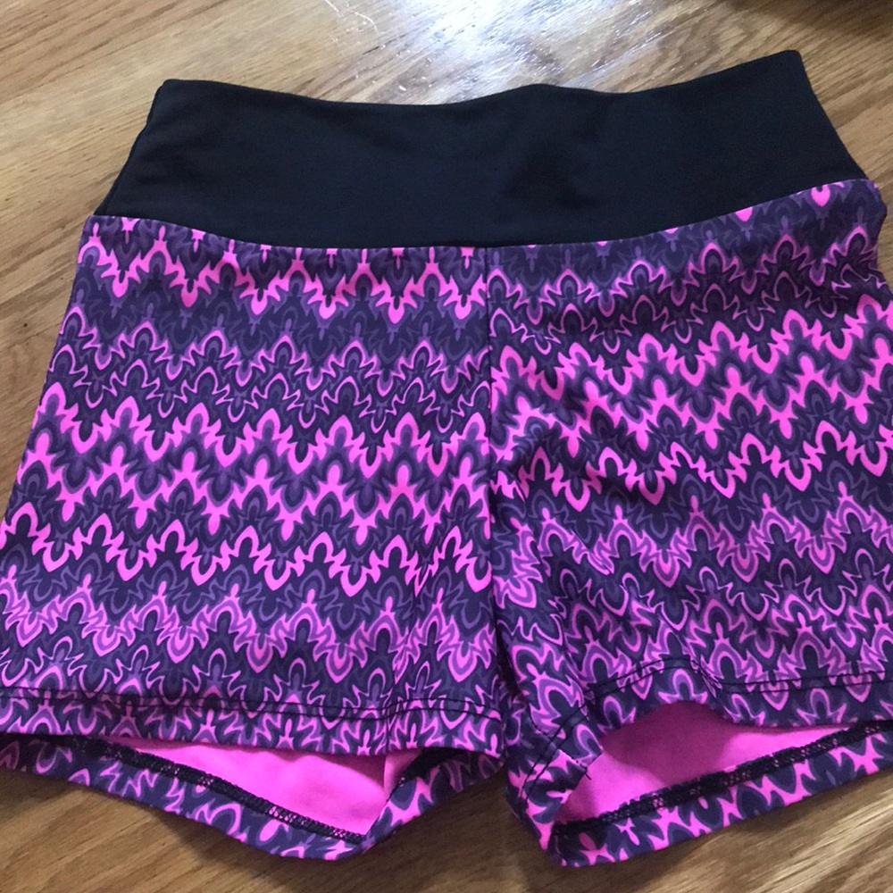 Pink spandex dance shorts